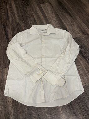 Goodfellow & Co White Micro-Print Long-Sleeve Dress Shirt